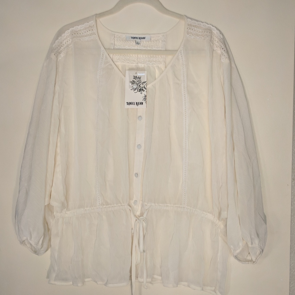 Daniel Rainn Creme Boho Blouse